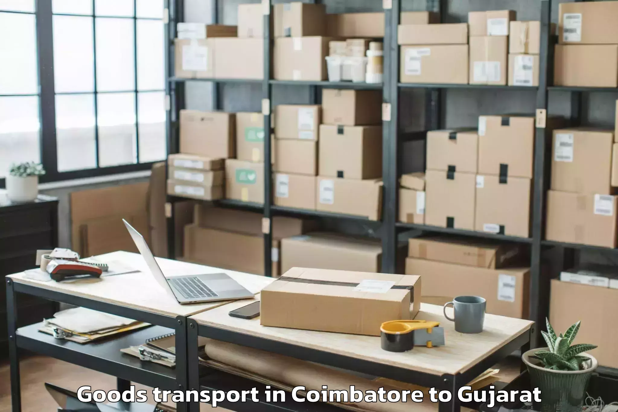 Affordable Coimbatore to Adalaj Goods Transport